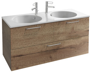 Изображение товара Тумба под раковину Jacob Delafon Odeon Rive Gauche 120 см, EB2545-R5-E52, цвет дуб табак, ручки хром