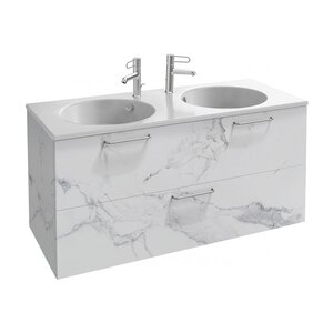 Изображение товара Тумба под раковину Jacob Delafon Odeon Rive Gauche 120 см, EB2545-R5-NR4, цвет белый мрамор, ручки хром