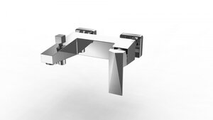 Изображение товара Смеситель Bravat Iceberg F676110C-B-RUS для ванны, короткий излив, с душевым гарнитуром, хром