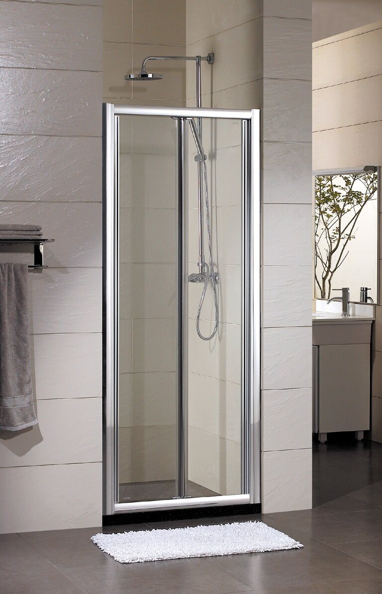 Изображение товара Душевая дверь в нишу Bravat Drop BD100 120x200 см складная прозрачное стекло хром