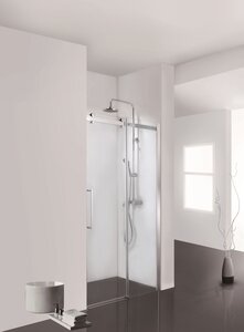 Изображение товара Душевая дверь в нишу Bravat Wave BD120.4102S, 120 x 200 см, раздвижная, стекло прозрачное, хром