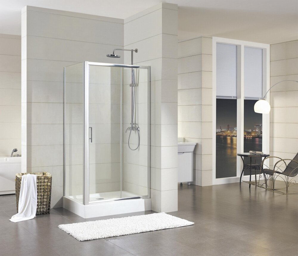 Изображение товара Душевой уголок Bravat Drop BS120.3100A, 120 x 80 x 200 см, двери раздвижные, стекло прозрачное, хром