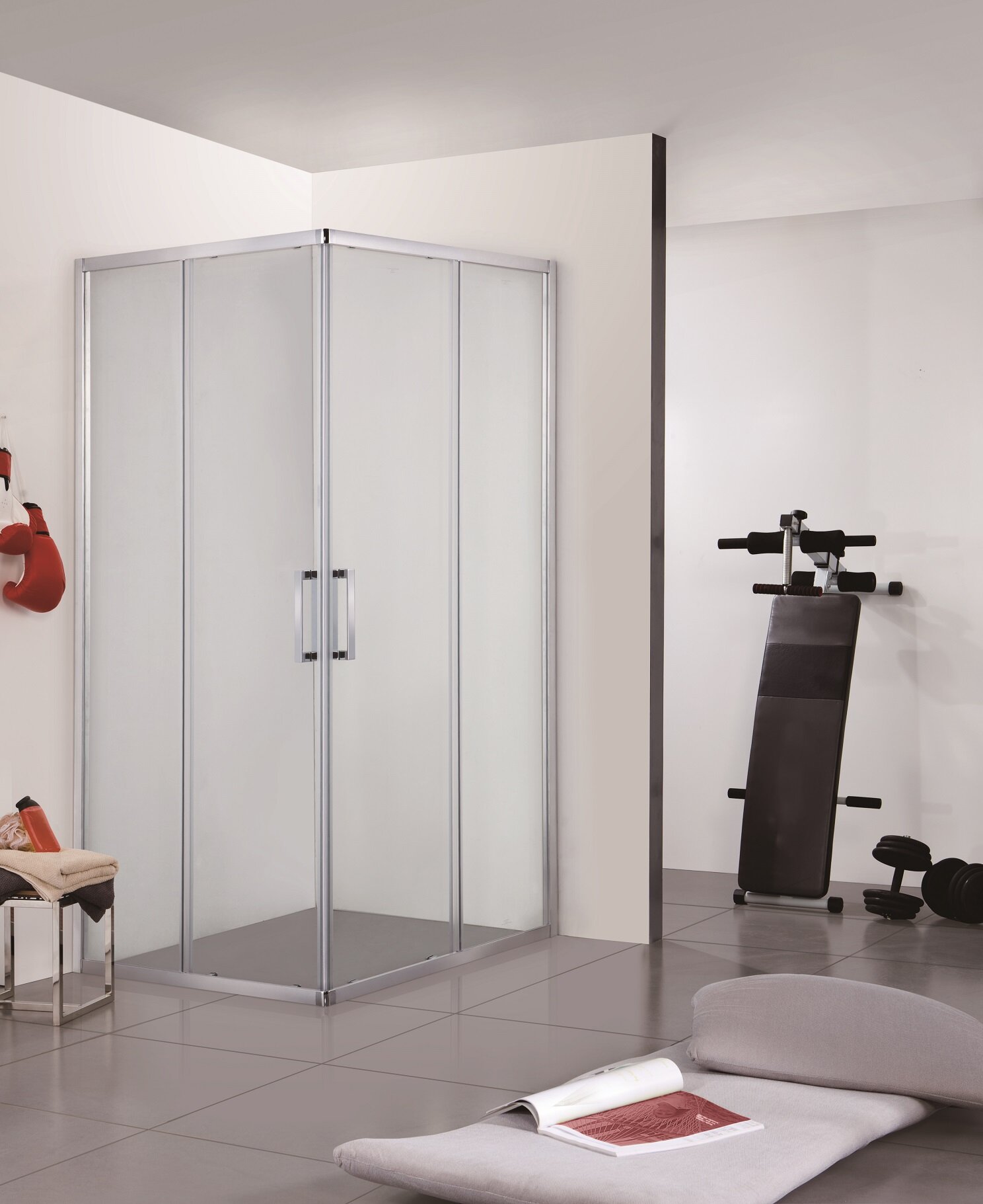 Изображение товара Душевое ограждение Bravat Line BS090.2202A, 90х90 x 200 см, двери раздвижные, стекло прозрачное, хром