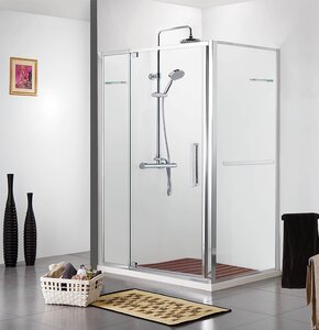 Изображение товара Душевой уголок Bravat Line BS090.2116A, 90 x 90 x 200 см, дверь распашная, стекло прозрачное, хром