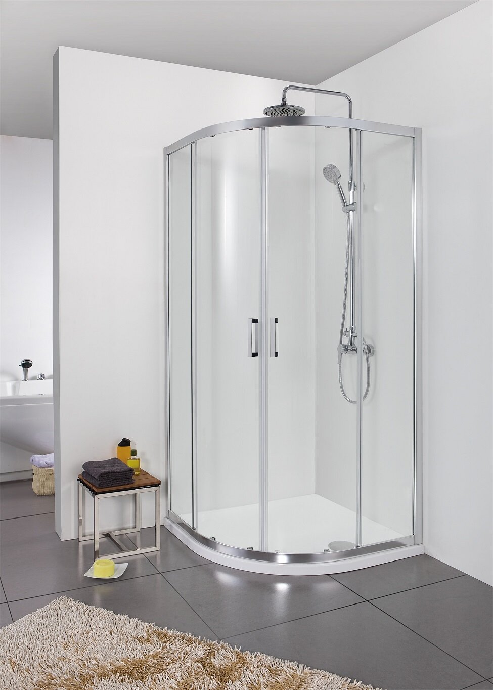 Изображение товара Душевой уголок Bravat Line BS090.1201A 90х90 см с раздвижными дверями хром