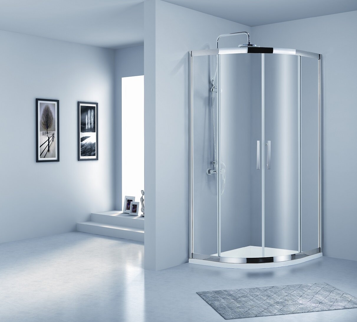 Изображение товара Душевой уголок Bravat Stream BS090.1203S, 90 x 90 x 200 см, двери раздвижные, стекло прозрачное, хром