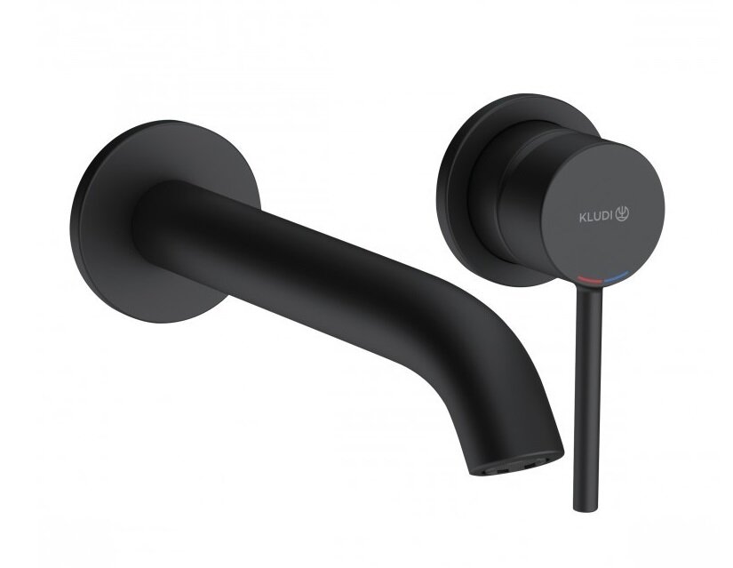 Изображение товара Смеситель Kludi Bozz 382453976 для раковины на 2 отверстия, излив 23 см, черный матовый