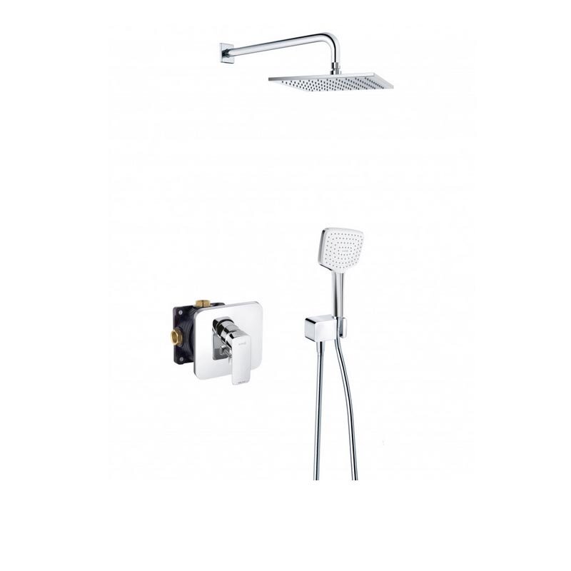 Изображение товара Душевой набор 7 в 1 Kludi Pure & Style 406300575 с дождевой насадкой и скрытым монтажем