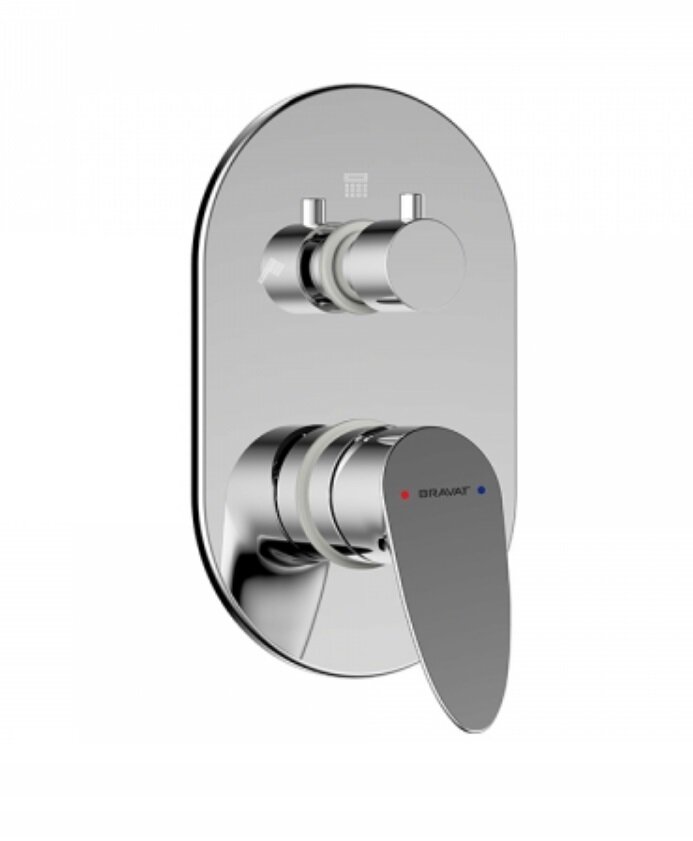 Изображение товара Смеситель Bravat Drop P69190C-RUS для душа, хром, встроенный монтаж, 1 отверстие