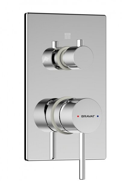 Изображение товара Встроенный смеситель Bravat Arc P69193C-ENG хром для душа 3 функции Изображение товара Встроенный смеситель Bravat Arc P69193C-ENG хром для душа 3 функции