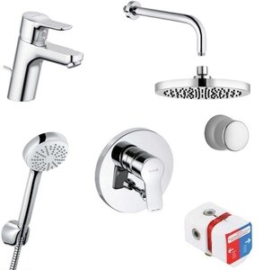 Изображение товара Набор смесителей 7 в 1 Kludi Pure&Easy 376300565 для душа, встраиваемый, хром