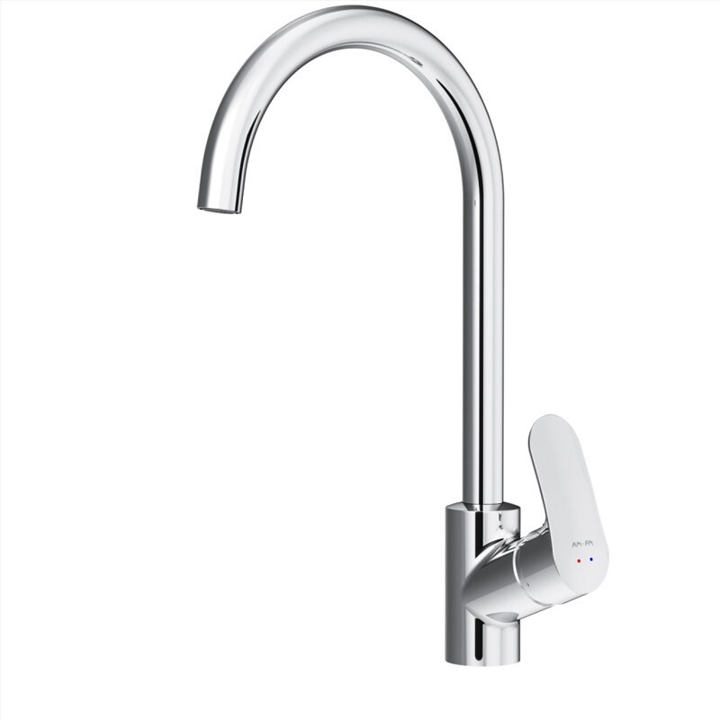 Изображение товара Цельный хромированный кухонный смеситель Am.Pm Like F8007100 с поворотным изливом