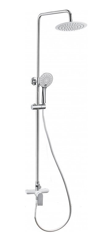 Изображение товара Душевая система Aquanet Arctic R AF520-71-R-CW, с круглым верхним душем 20 см, хром/белый (243324)