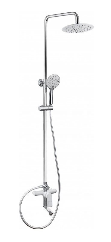 Изображение товара Душевая система Aquanet Arctic R AF520-72-R-CW, с круглым верхним душем 20 см, хром/белый (243325)