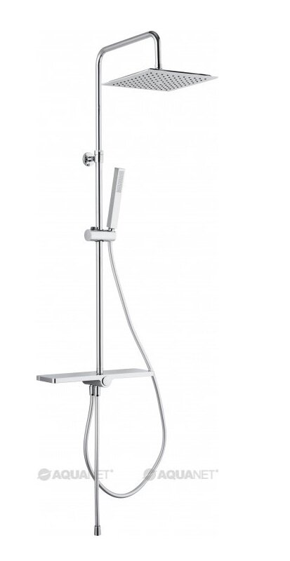 Изображение товара Душевой гарнитур Aquanet Pragmatic S AF430-70-S-C, с квадратным верхним душем 25 см, 1 режим струи, хром (243323)