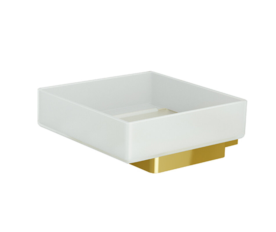 Изображение товара Мыльница с держателем WasserKRAFT Sauer, PVD покрытие, глянцевое золото