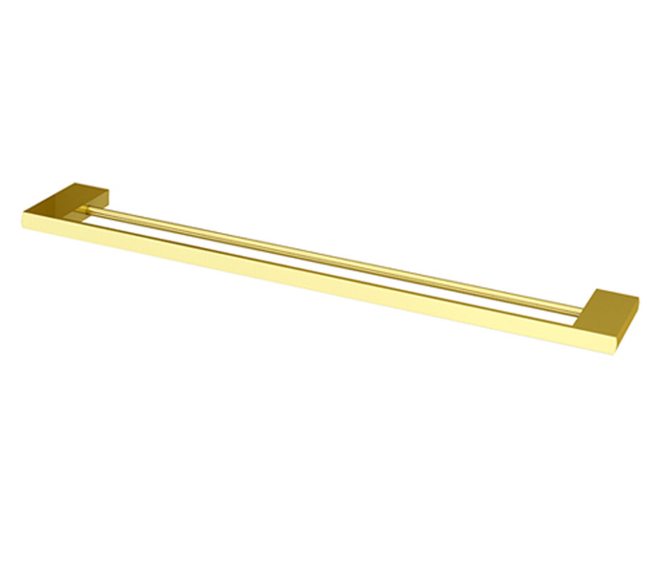 Изображение товара Полотенцедержатель двойной WasserKRAFT Sauer, с PVD покрытием, глянцевое золото, 65 см, K-7940