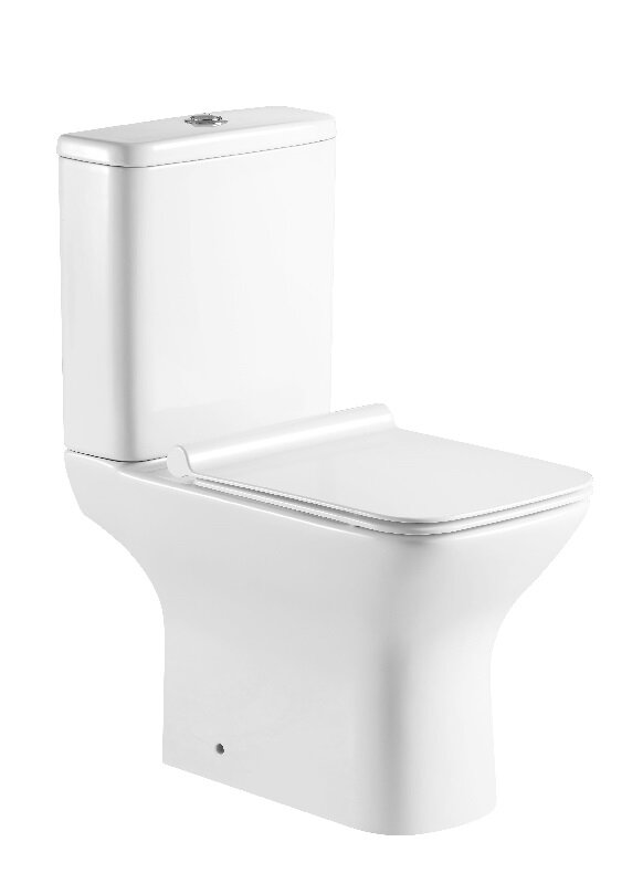 Изображение товара Напольный безободковый унитаз Aquanet Cube 2-C с бачком и крышкой Slimseat, белый