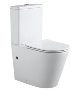 Изображение товара Напольный безободковый унитаз Aquanet Atago 2.0 C1 LX-2904 (00243546), с бачком 243547, крышка микролифт Slimseat, цвет белый