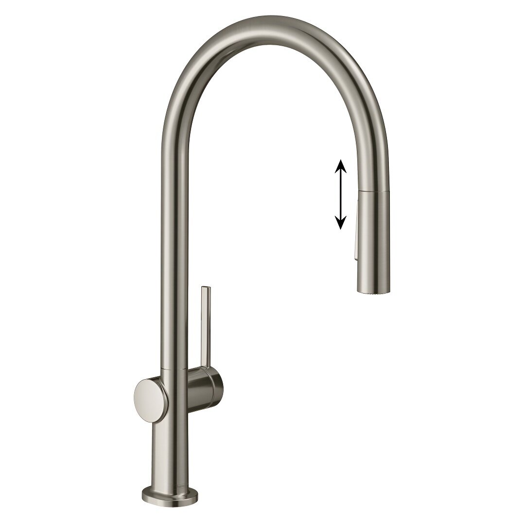 Изображение товара Смеситель для кухонной мойки Hansgrohe Talis Classic, 72800800, с вытяжным изливом, под сталь