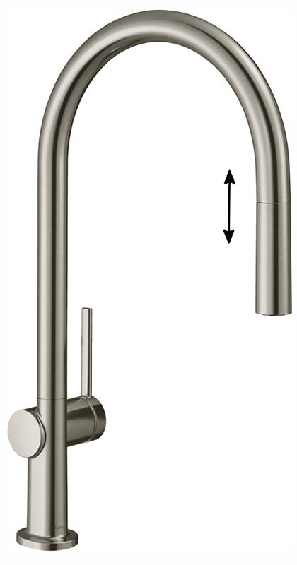 Изображение товара Смеситель для кухонной мойки Hansgrohe Talis, 72802800, с вытяжным изливом, под сталь
