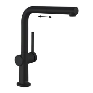 Изображение товара Смеситель для кухонной мойки Hansgrohe Talis с вытяжным изливом черный матовый