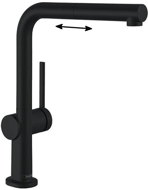 Изображение товара Смеситель для кухонной мойки Hansgrohe Talis, 72845670, с вытяжным изливом, черный матовый