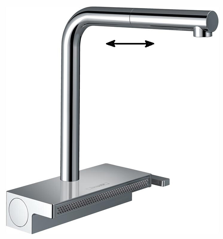 Изображение товара Смеситель для кухонной мойки Hansgrohe Aquno Select, 73830000, с вытяжным изливом, хром