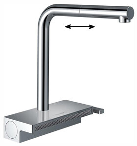 Изображение товара Смеситель для кухонной мойки Hansgrohe Aquno Select, 73830000, с вытяжным изливом, хром