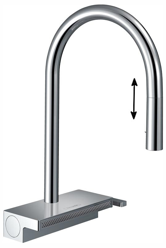 Изображение товара Смеситель кухонный Hansgrohe Aquno Select 73831000 с вытяжным изливом хром Изображение товара Смеситель кухонный Hansgrohe Aquno Select 73831000 с вытяжным изливом хром