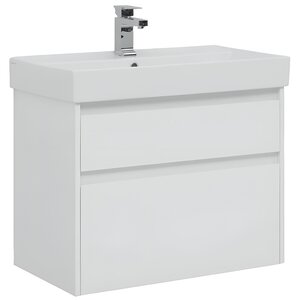 Изображение товара Тумба под раковину Aquanet Nova Lite 242272, 75 см, 2 ящика, цвет белый глянец