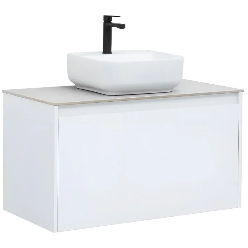 Изображение товара Тумба под раковину Aquanet Nova Lite 90, 1 + 1 ящик, белый глянец