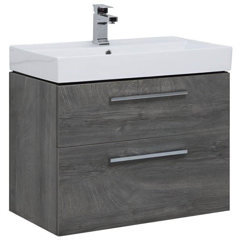 Изображение товара Тумба под раковину Aquanet Nova Lite 75, 2 ящика, дуб рошелье