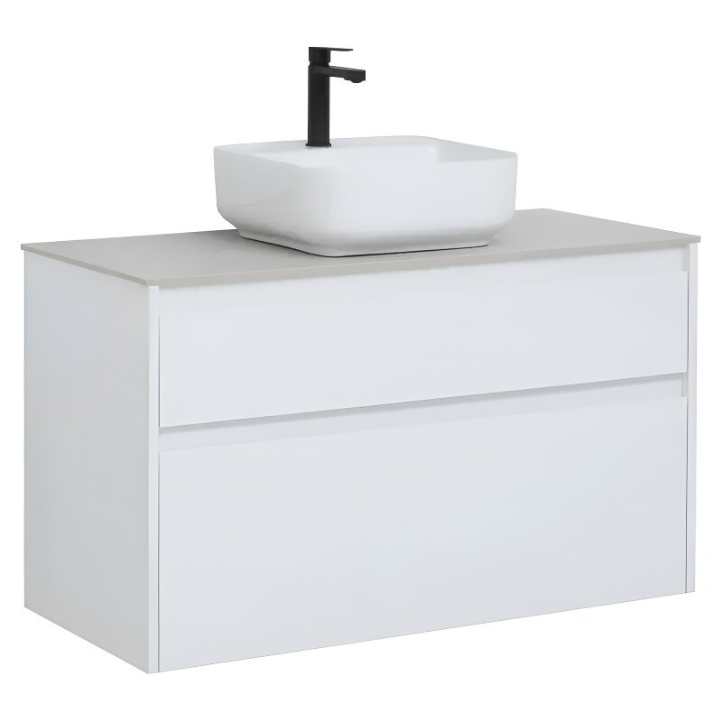 Изображение товара Тумба под раковину Aquanet Nova Lite 242580, 100 см, 1+1 ящик в ящике, цвет белый глянец