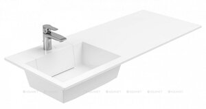 Изображение товара Раковина-столешница Aquanet Фортуна НФ-00016403/НФ-00014860, 241768/241769, 120 см, левая/правая, искусственный камень, белая
