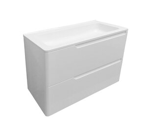 Изображение товара Тумба с раковиной Эстет Kare Luxe 80 см, 2 ящика, подвесная, белая