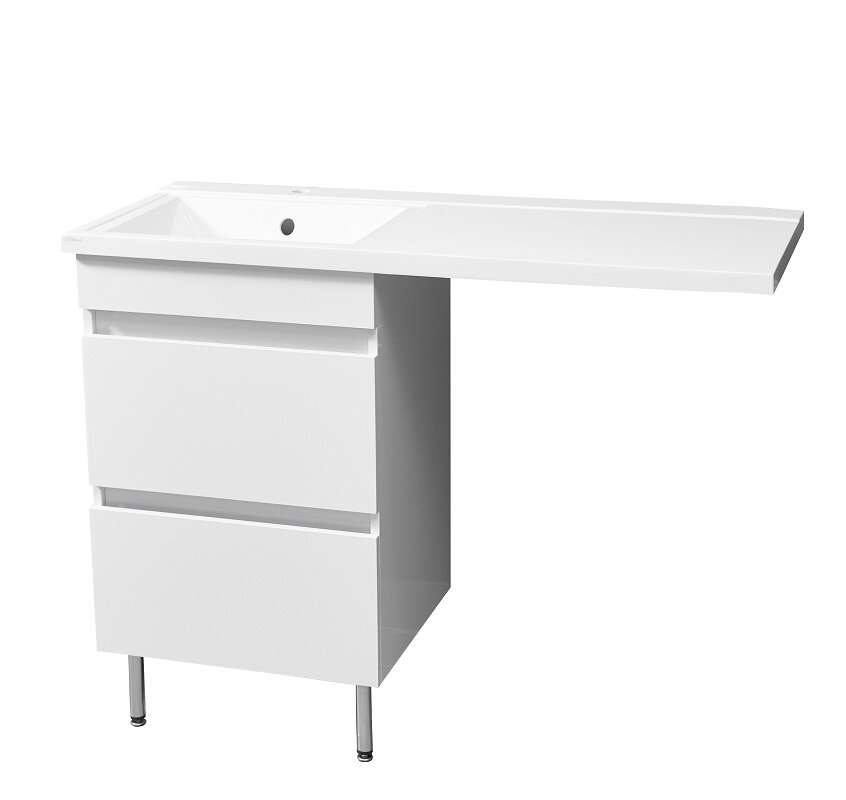 Изображение товара Тумба под раковину Stella Polar Мадлен 130 см, напольная, белая, для ванной