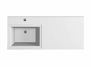 Изображение товара Раковина Stella Polar Мадлен 130 см для установки над стиральной машиной, литьевой мрамор (SP-00000477/SP-00000476)