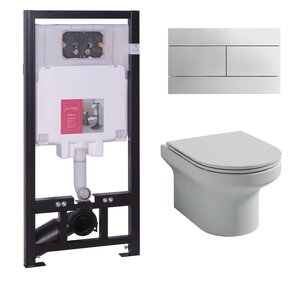 Изображение товара Инсталляция Jacob Delafon с безободковым унитазом и тонким сиденьем, комплект