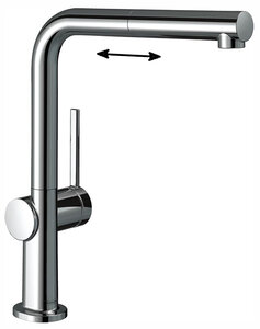 Изображение товара Смеситель для кухонной мойки Hansgrohe Talis M54, 72809000, с вытяжным изливом, в комплекте с коробом sBox для шланга, хром