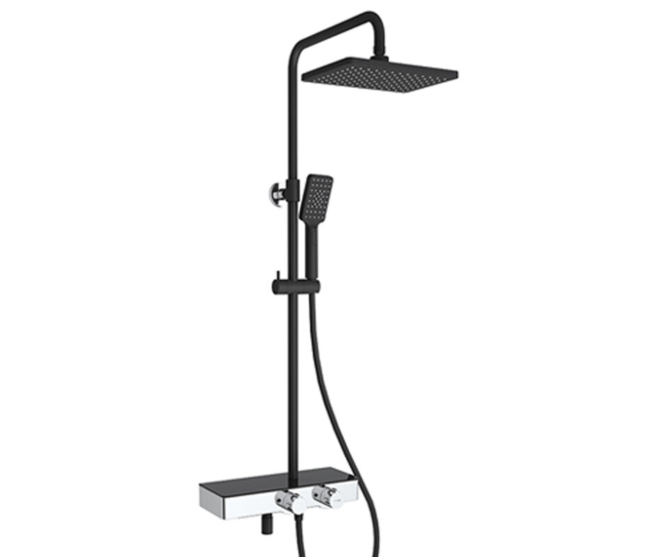 Изображение товара Душевая система WasserKRAFT A11401 с термостатом и черным покрытием