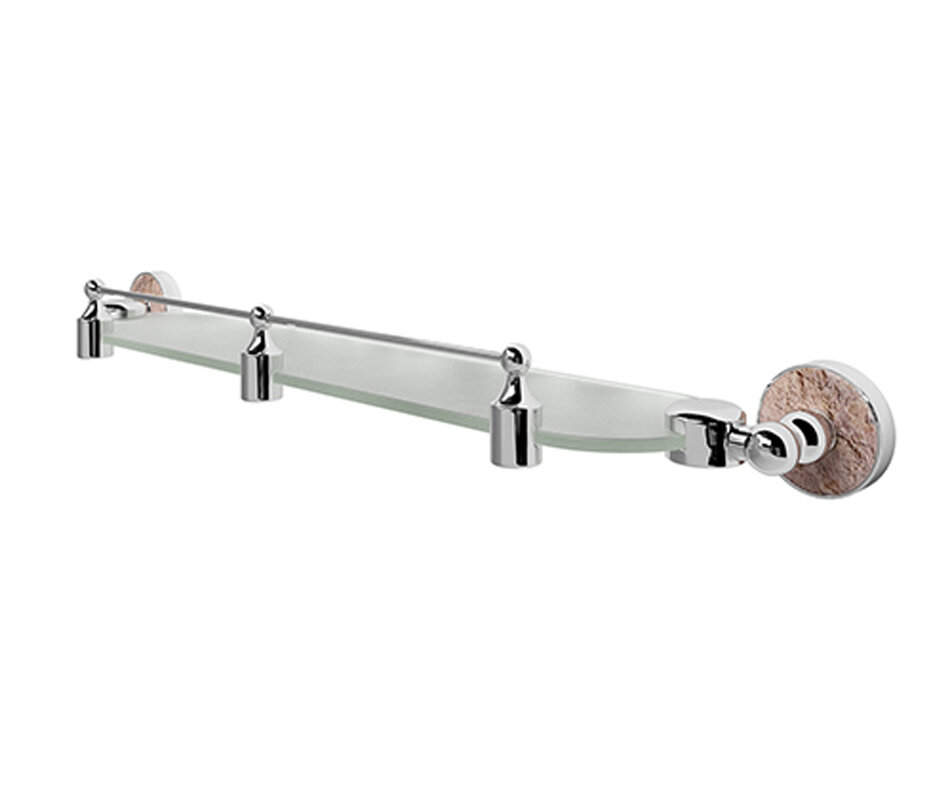 Изображение товара Полка стеклянная с бортиком WasserKRAFT Nau, K-7744, хром