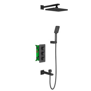 Изображение товара Душевая система скрытого монтажа Timo Petruma SX-5149/03SM, с термостатом, черная
