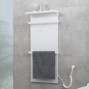 Изображение товара Электрический полотенцесушитель Black&White Moon N-388WM 40x90 см с полкой белый мрамор