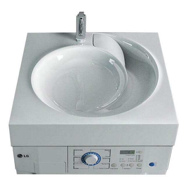 Изображение товара Раковина SNTLM QOPP 60 см для стиральной машины белая дизайнерская