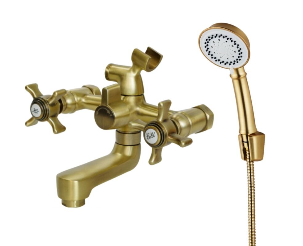 Изображение товара Смеситель для ванны и душа Orange Classic с душевым комплектом бронза матовая