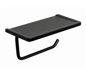 Изображение товара Держатель туалетной бумаги с полочкой для телефона WasserKRAFT K-1525 черный настенный