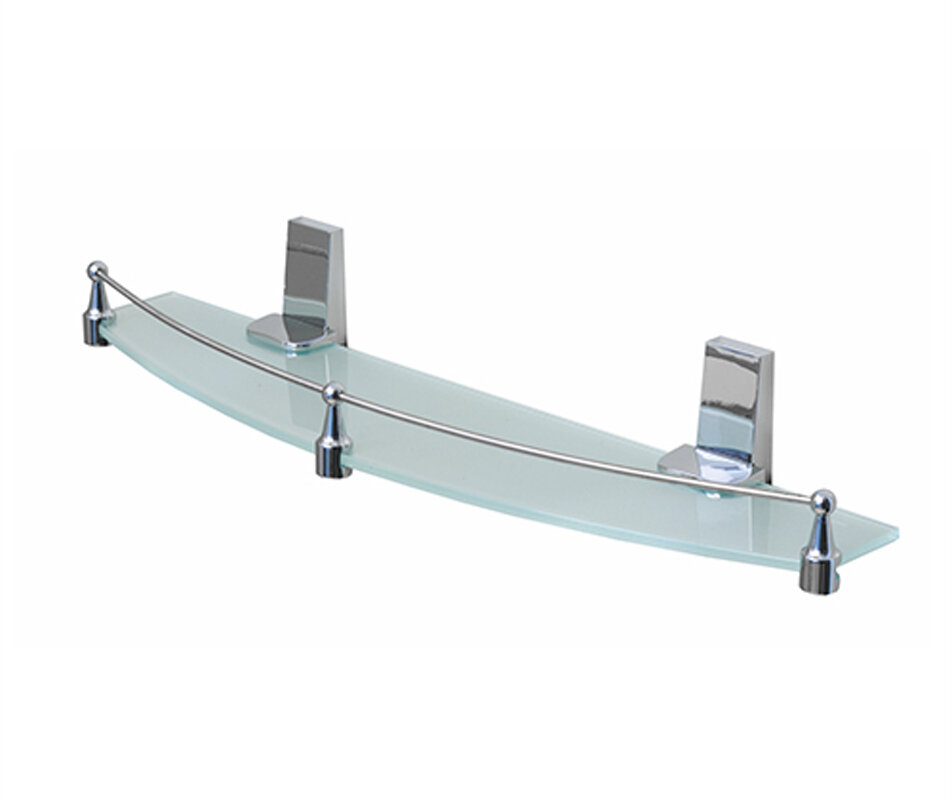 Изображение товара Полка WasserKRAFT Lopau K-6044 с бортиком - хром/белый, настенная, 50x12. 5x7. 8 см