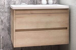 Изображение товара Тумба под раковину Art&Max Family-750-2C-SO-PB, 75 x 48 x 55 см подвесная, бежевый (Pino Bianco)