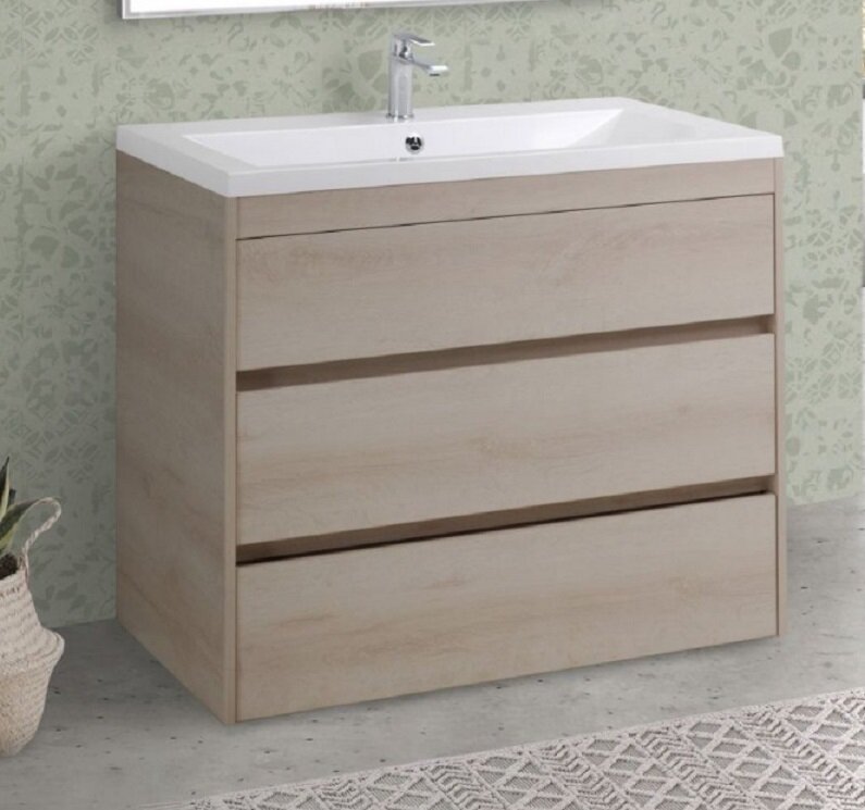 Изображение товара Тумба под раковину Art&Max Family-750-3C-PIA-PB 75х47 см с встроенной ступенькой для детей